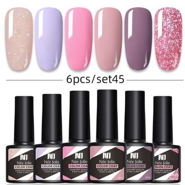 6 st 8,5 ml Gel Nagellack Set Set # 45 one size