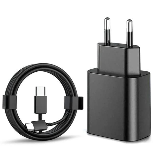 Snabbladdare 45W för Samsung USB-C + 2M USB-C-kabel Svart