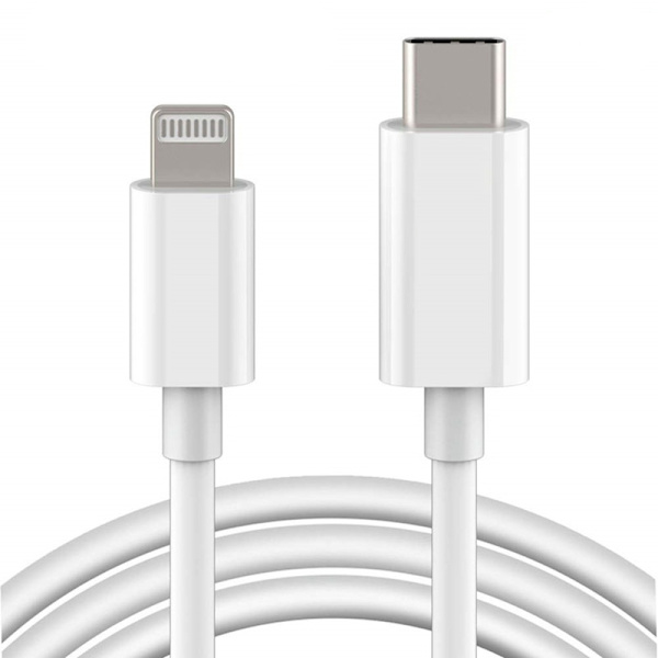 20W USB-C PD snabbladdare för iPhone + 2M kabel Vit