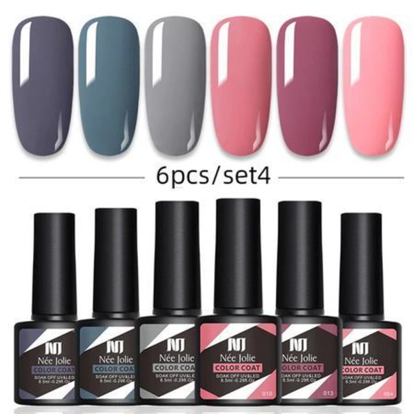 6 st 8,5 ml Gel Nagellack Set Set # 4 one size