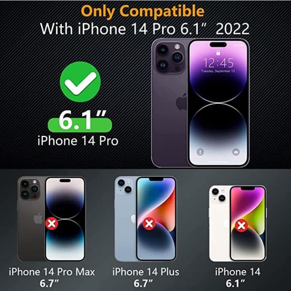 [2-PACK] Privacy iPhone 14 Pro skärmskydd i härdat glas  iPhone 14 Pro 