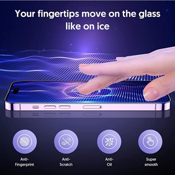 [2-PACK] Privacy iPhone 14 Pro skärmskydd i härdat glas  iPhone 14 Pro 