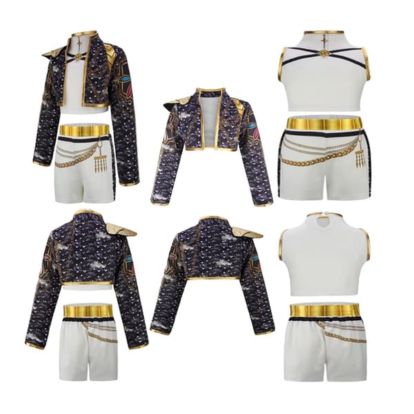 2025 K-Pop Demon Hunter-kostymset + 4 extra tillbehör White 140 cm
