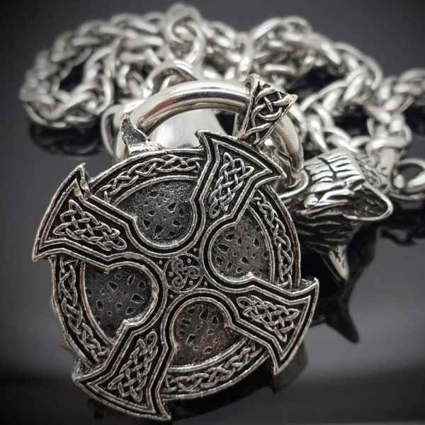 Viking Odin Helena Rosova Wicca Pagan Talisman halsband hänge Viking Odin cross chain one size