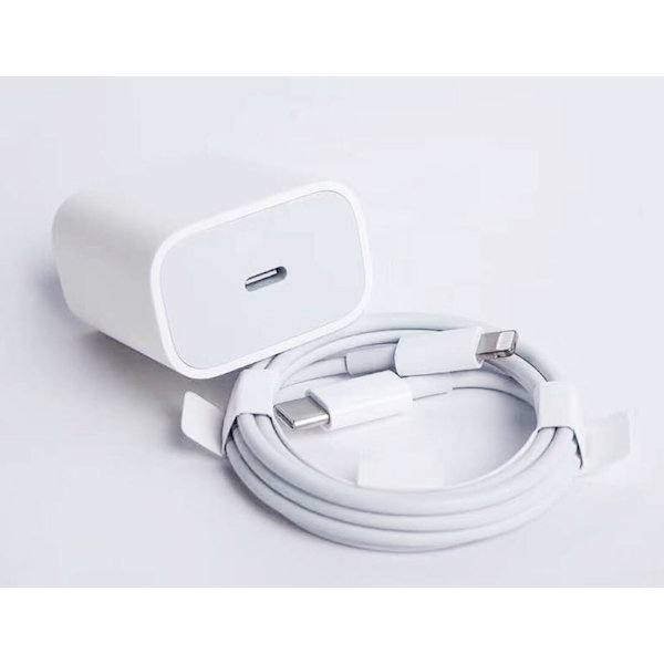 iPhone laddare 11/12 USB-C strömadapter 20W + 1M kabel White M