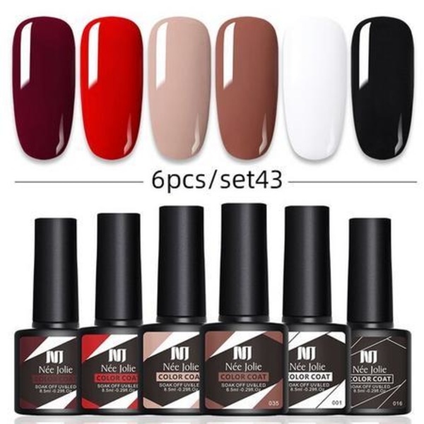 6 st 8,5 ml Gel Nagellack Set Set # 43 one size