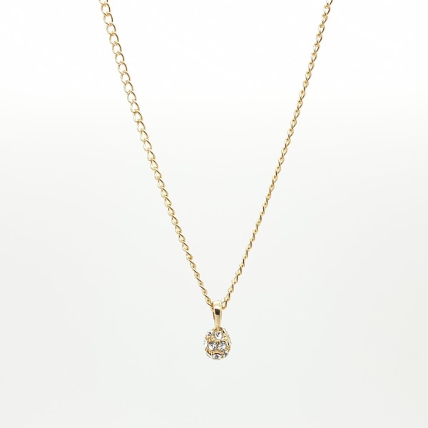 Guldbön pendant halsband med full diamant 18 K guldpläterad Gold one size