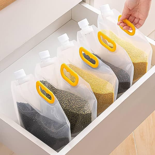 5-pack Multi-grain matförvaringspåsar Transparent 1.5 L