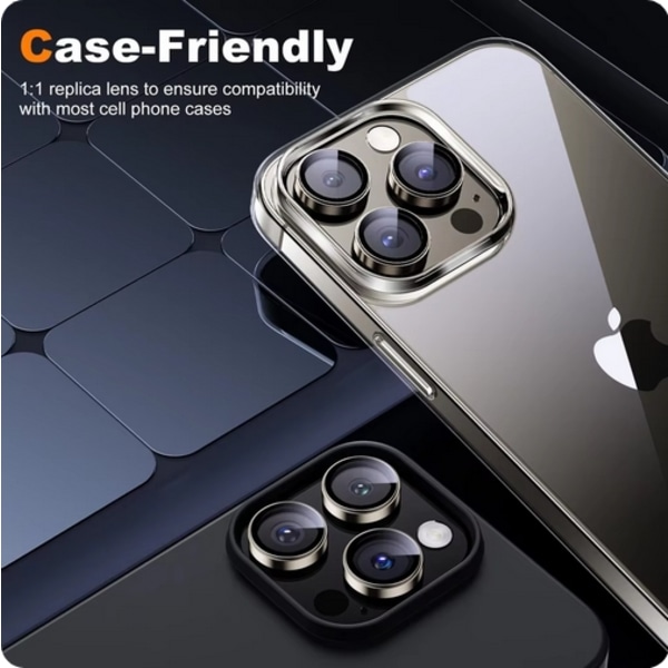 2-Pack iPhone 16 Pro Kameralinsskydd Härdat glas -Desert Titanium Guld