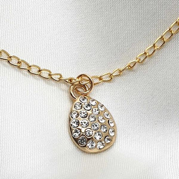 Diamant waterdrop hängsmycke Klassisk stil halsban guld Gold one size