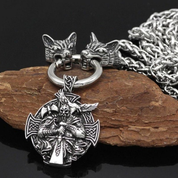 Viking Odin Helena Rosova Wicca Pagan Talisman halsband hänge Viking Odin cross chain one size