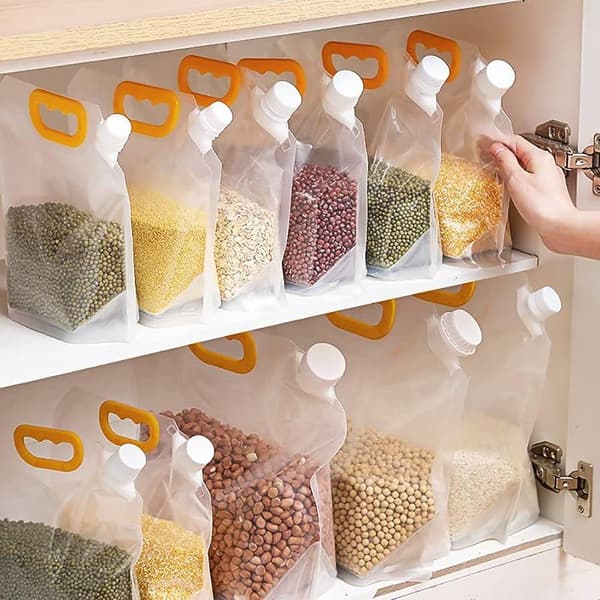 5-pack Multi-grain matförvaringspåsar Transparent 1.5 L