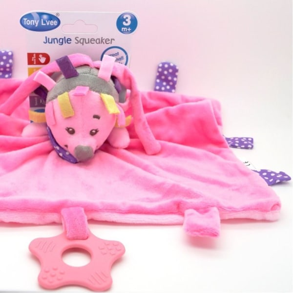 Baby plysch barnhandduk teether leksak snuttefilt Pink one size