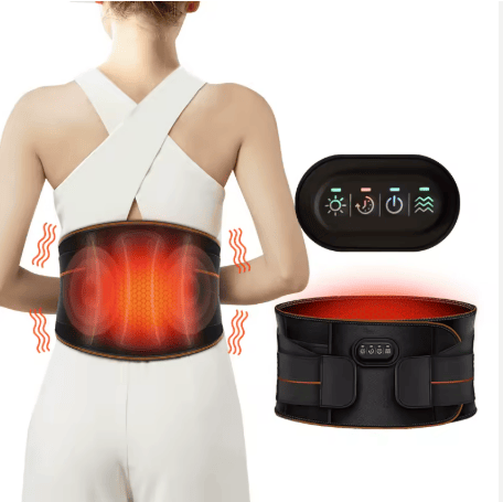 Värmeterapimidjebälte med vibrationsmassage
