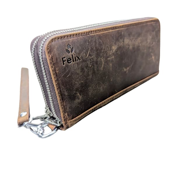 Ægte læder clutch pung