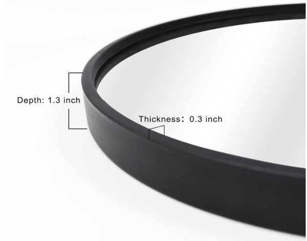 Pyöreä peili mustalla kehyksellä 40 cm