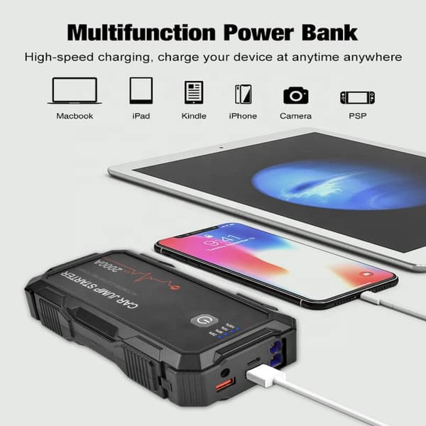 Jumpstarter til bil 4000 A/ Power bank 37000mAh