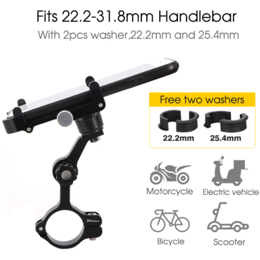 Mobilholder til cykel- Aluminium - Sort