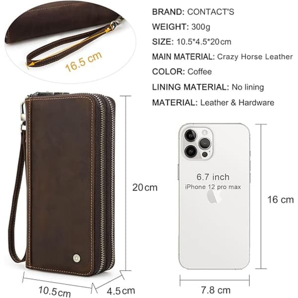 Äkta läder clutch plånbok