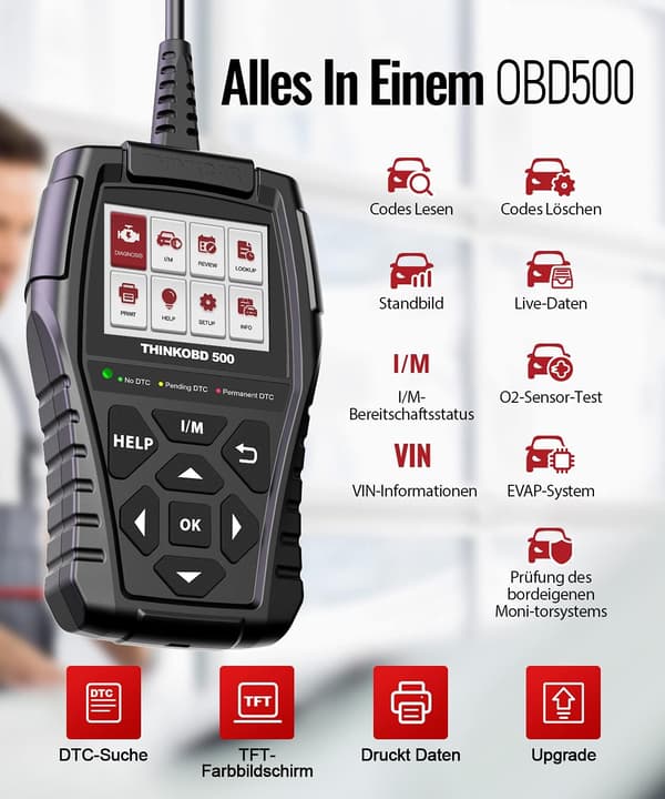 THINKOBD 500 Bildiagnostikverktyg för Auto OBD2-skanner Fordon