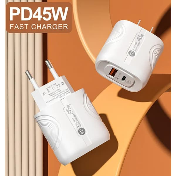 Hurtig Dobbelt Oplader med USB & USB-C (25W)