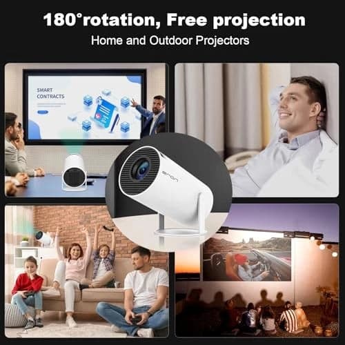 HY300 Pro Android 11 Smart Projektor med dobbel WiFi, Bluetooth 5.0 – Hvit