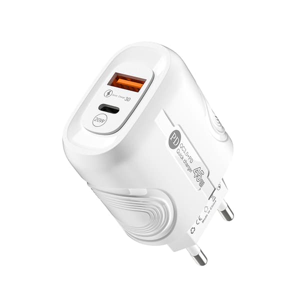 Hurtig Dobbelt Oplader med USB & USB-C (25W)