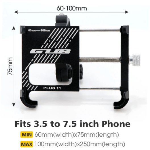 Mobilholder til cykel- Aluminium - Sort