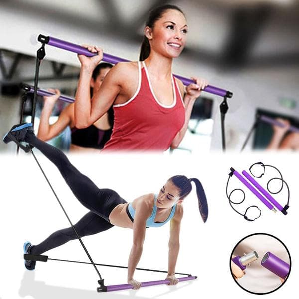 Pilatesstångskit - Motståndsband - rosa