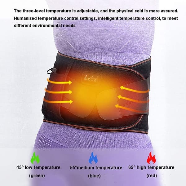 Värmeterapimidjebälte med vibrationsmassage