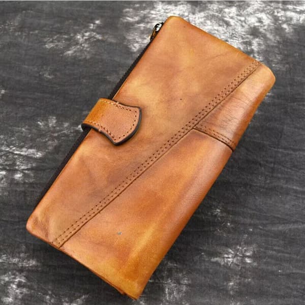 Ægte læder vintage clutch pung