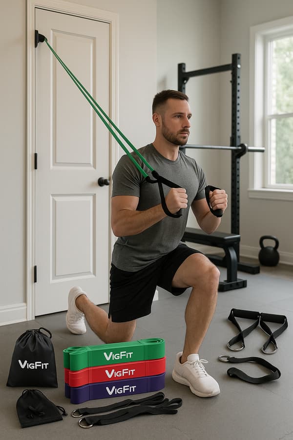 Powerband vahva elastinen 5-pakkaus ovenkoukulla ja kahvalla