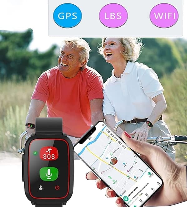 4G Smartur til Ældre med Sos, Alarm til Ældre, Blodtryksmåler, GPS