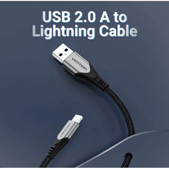 Vention USB 2.0 A Lightning -kaapeli 1 m (iPhone, iPad, iPod)