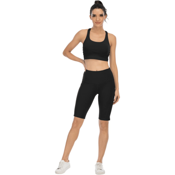 Korta leggings med hög midja och ficka