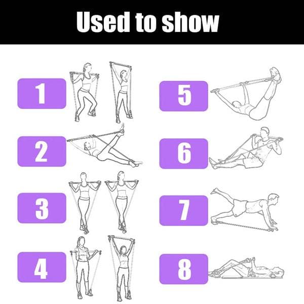 Pilates Bar Kit- Resistance Band-lyserød