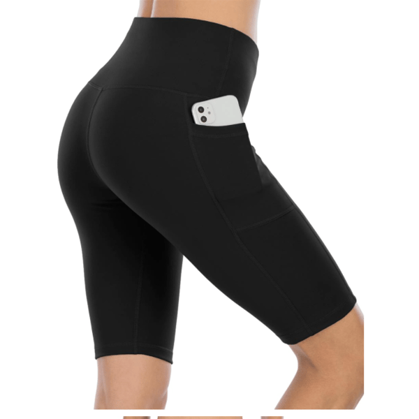 Korta leggings med hög midja och ficka