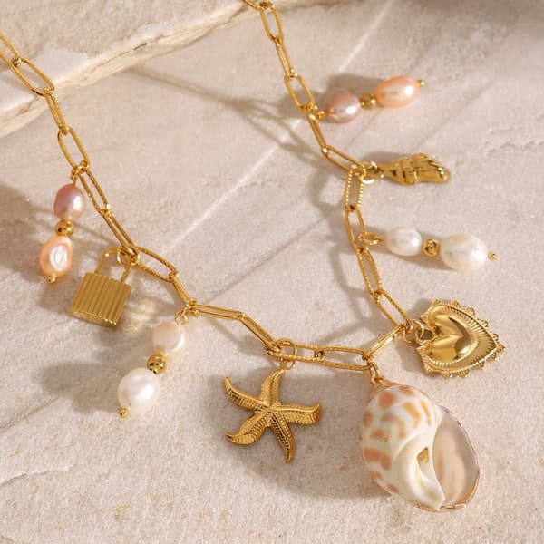 Pearl halskæde Søstjerne Shell Pendant
