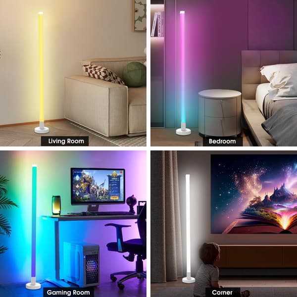 LED-gulvlampe med smart app og fjernkontroll