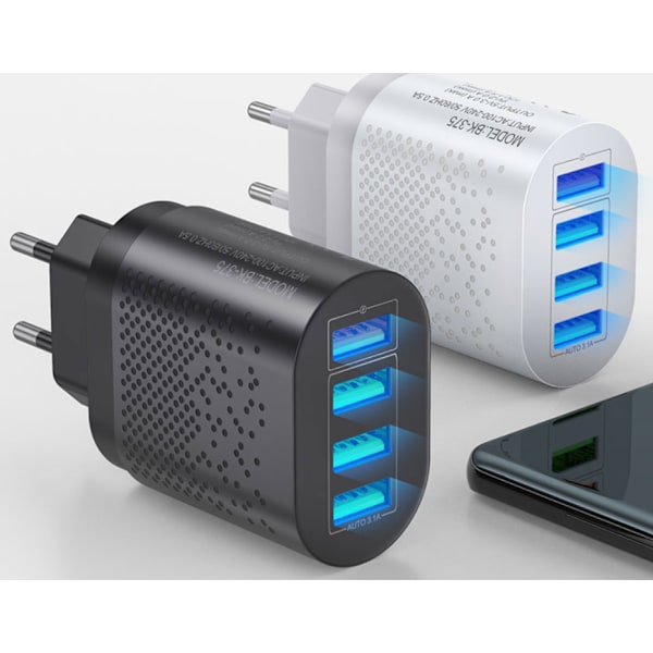 USB-4 port- REJSEOPLADER - SORT