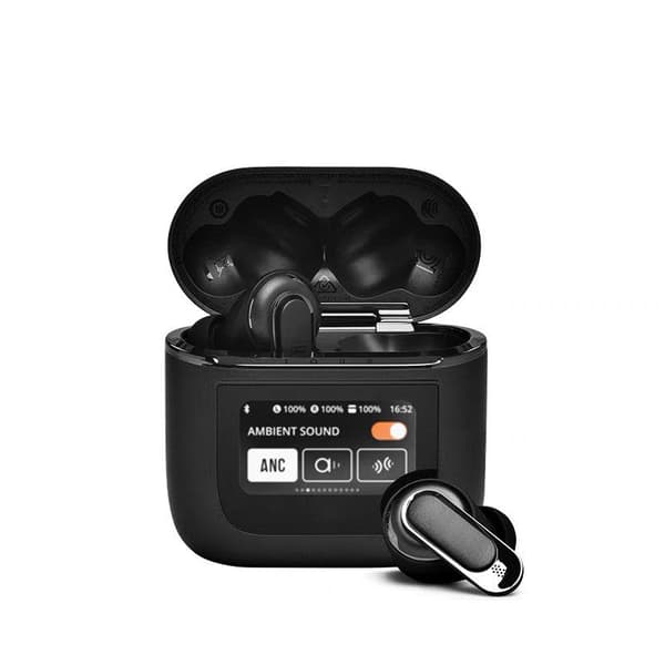 V8-kuulokkeet kosketusnäytöllä - Bluetooth - Musta