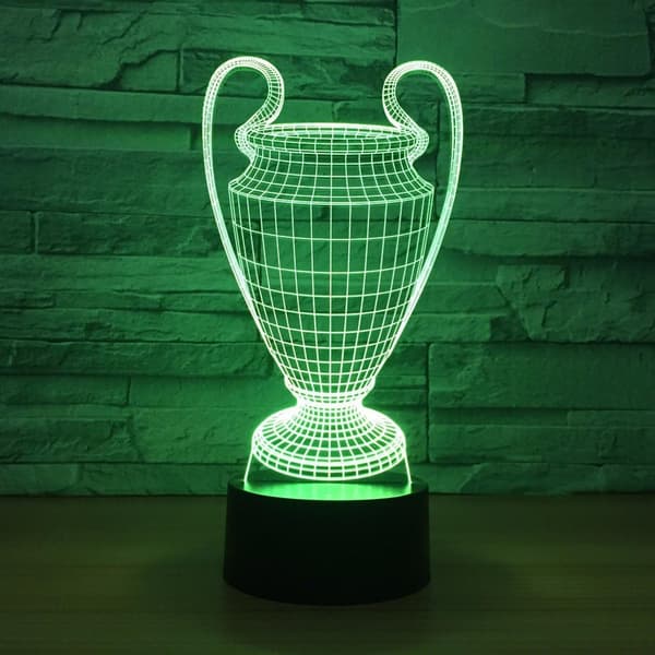 3D-jalkapallocupin palkinnon yövalo 7 väriä