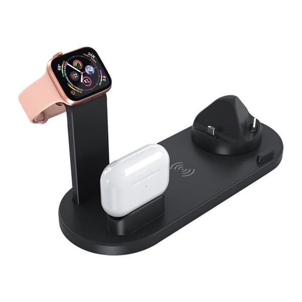 3-i-1 trådløs dokkingstasjon for Apple iPhone, iPad og Airpods