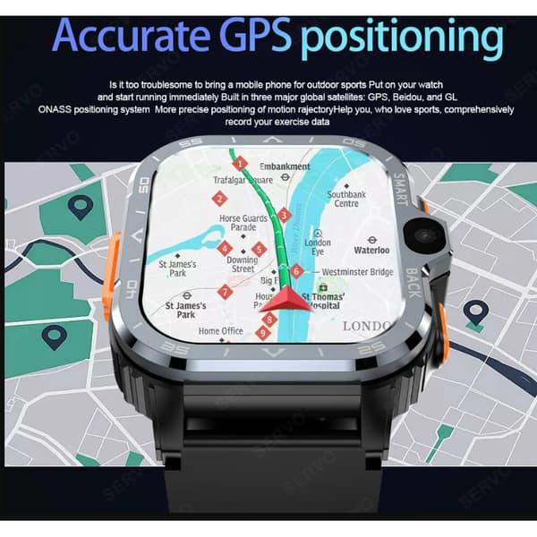 PGD ​​Smartklocka 4G LTE GPS Wifi SIM-kort Dubbelkamera Robust 16/64G ROM