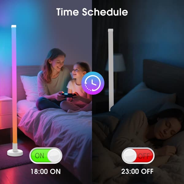 LED-gulvlampe med smart app og fjernkontroll