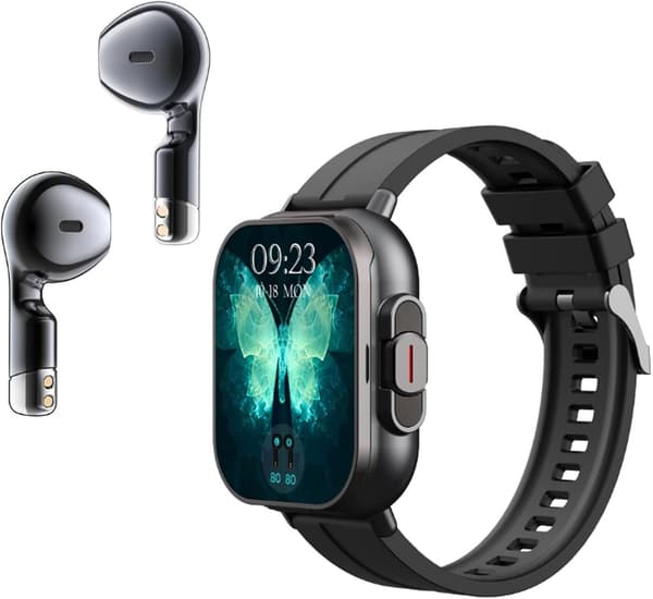 Smartklocka med hörlurar, 2-i-1 för musik och samtal