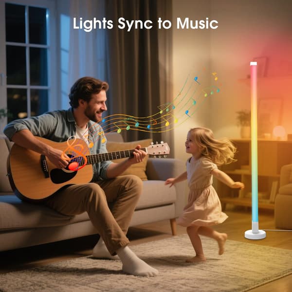 LED-gulvlampe med smart app og fjernkontroll
