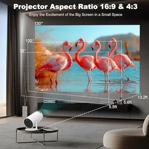 HY300 Pro Android 11 Smart Projektor med Dubbel WiFi, Bluetooth 5.0 - Vit