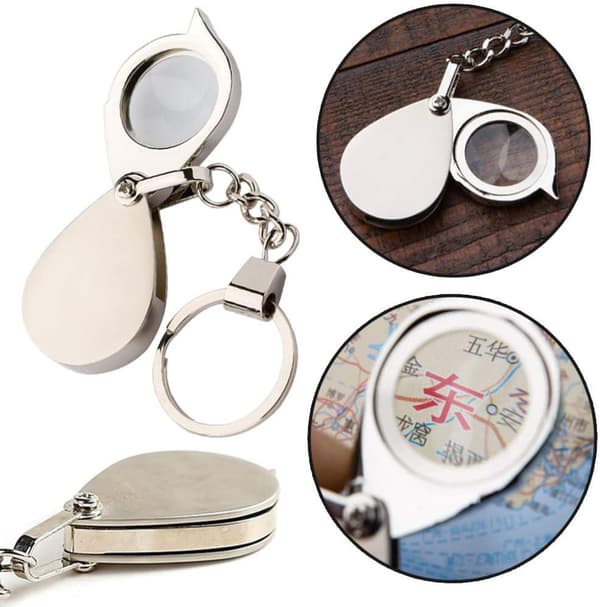 15X Keychain Magnifier Handheld Pocket Magnifier Small Folding H
