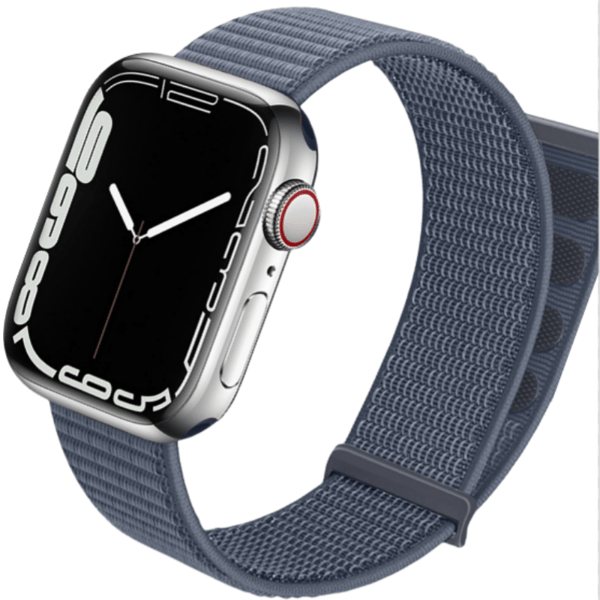 Nylon Loop Strap Compatible with Apple iWatch 38/40/41mm and 42/44/45/49mm with Adjustable Velcro Blue